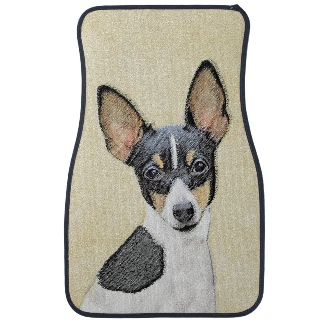 Toy Fox Terrier Painting - Cute Original Dog Art Car Floor Mat (Front)