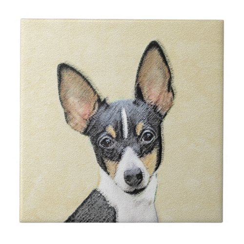 Toy Fox Terrier Painting _ Cute Original Dog Art Ceramic Tile