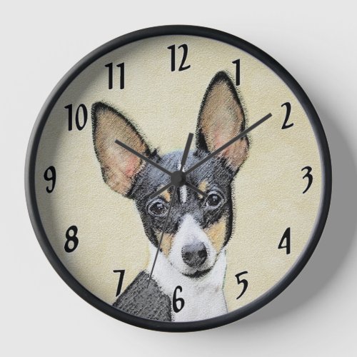 Toy Fox Terrier Painting _ Cute Original Dog Art Clock