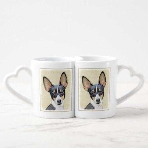Toy Fox Terrier Painting _ Cute Original Dog Art Coffee Mug Set