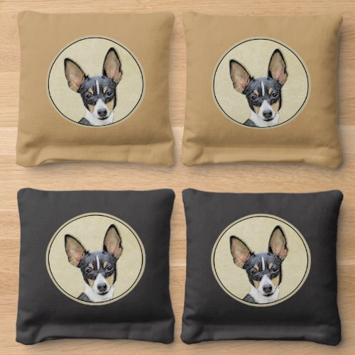 Toy Fox Terrier Painting _ Cute Original Dog Art Cornhole Bags