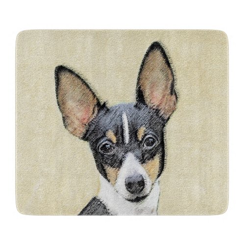 Toy Fox Terrier Painting _ Cute Original Dog Art Cutting Board