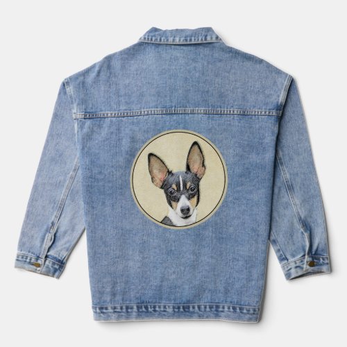 Toy Fox Terrier Painting _ Cute Original Dog Art Denim Jacket