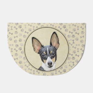 Toy Fox Terrier Painting - Cute Original Dog Art Doormat