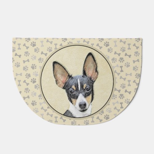 Toy Fox Terrier Painting _ Cute Original Dog Art Doormat