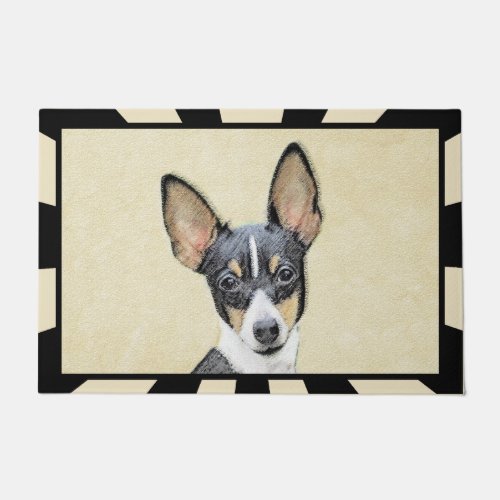 Toy Fox Terrier Painting _ Cute Original Dog Art Doormat