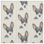 Toy Fox Terrier Painting - Cute Original Dog Art Fabric