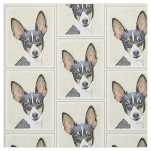 Toy Fox Terrier Painting - Cute Original Dog Art Fabric