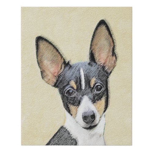 Toy Fox Terrier Painting _ Cute Original Dog Art Faux Canvas Print