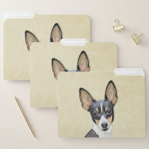 Toy Fox Terrier Painting - Cute Original Dog Art File Folder