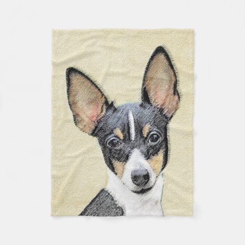 Toy Fox Terrier Painting _ Cute Original Dog Art Fleece Blanket
