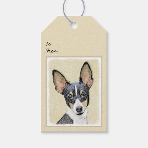 Toy Fox Terrier Painting _ Cute Original Dog Art Gift Tags