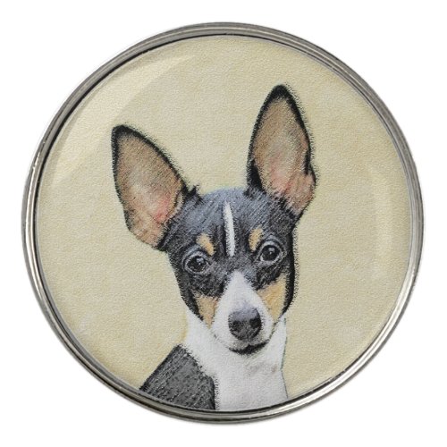 Toy Fox Terrier Painting _ Cute Original Dog Art Golf Ball Marker