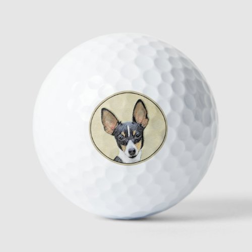 Toy Fox Terrier Painting _ Cute Original Dog Art Golf Balls