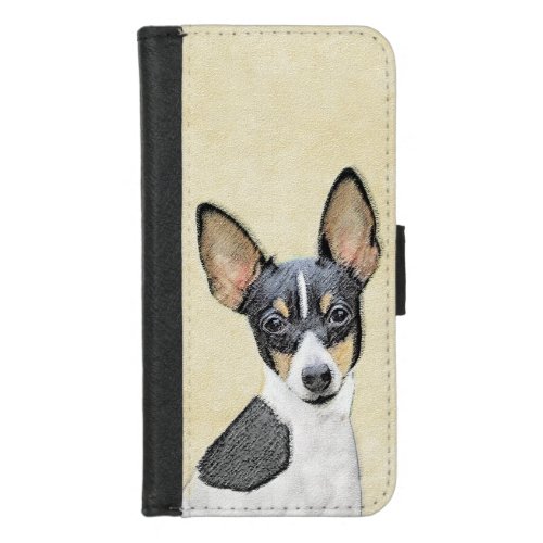 Toy Fox Terrier Painting _ Cute Original Dog Art iPhone 87 Wallet Case