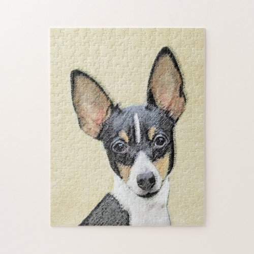 Toy Fox Terrier Painting _ Cute Original Dog Art Jigsaw Puzzle