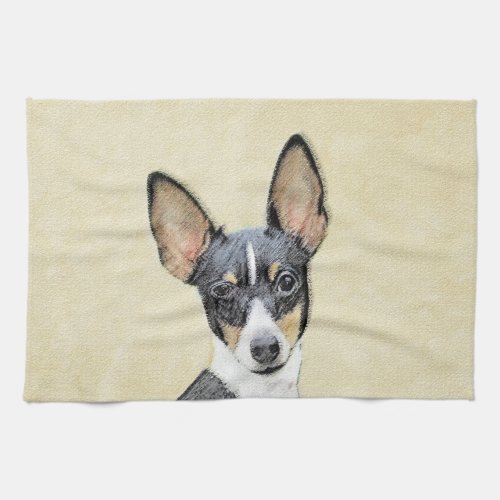 Toy Fox Terrier Painting _ Cute Original Dog Art Kitchen Towel