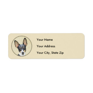 Toy Fox Terrier Painting - Cute Original Dog Art Label
