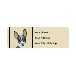 Toy Fox Terrier Painting - Cute Original Dog Art Label