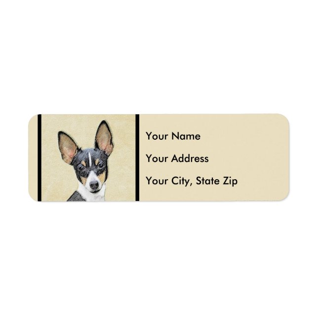Toy Fox Terrier Painting - Cute Original Dog Art Label (Front)