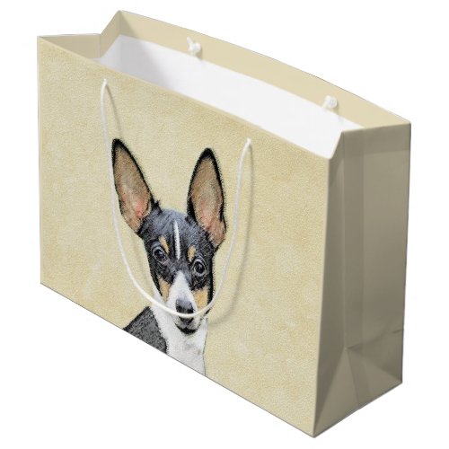 Toy Fox Terrier Painting _ Cute Original Dog Art Large Gift Bag