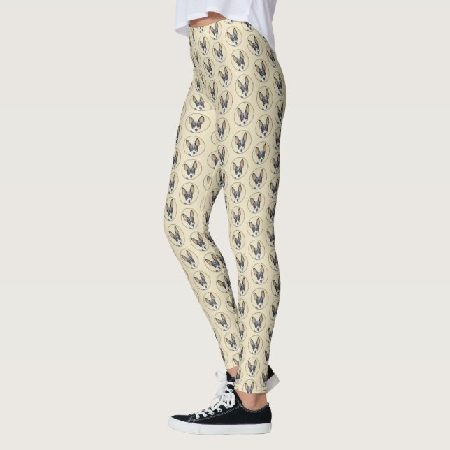 Toy Fox Terrier Painting - Cute Original Dog Art Leggings (Left)