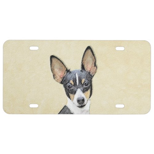 Toy Fox Terrier Painting _ Cute Original Dog Art License Plate