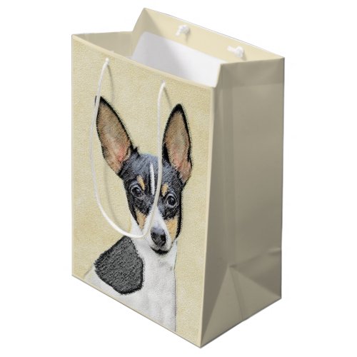 Toy Fox Terrier Painting _ Cute Original Dog Art Medium Gift Bag
