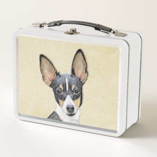 Toy Fox Terrier Painting _ Cute Original Dog Art Metal Lunch Box