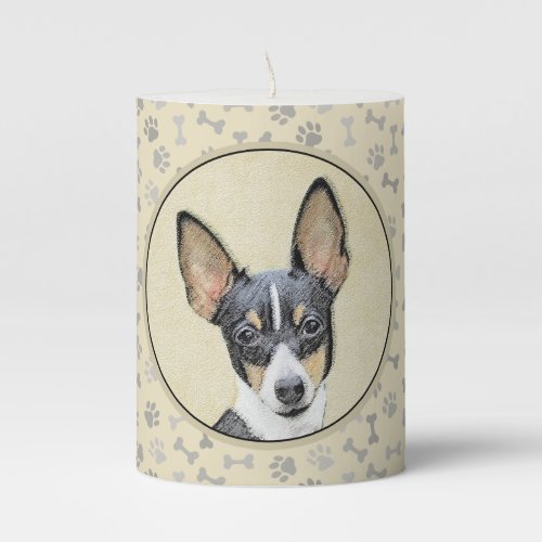 Toy Fox Terrier Painting _ Cute Original Dog Art Pillar Candle