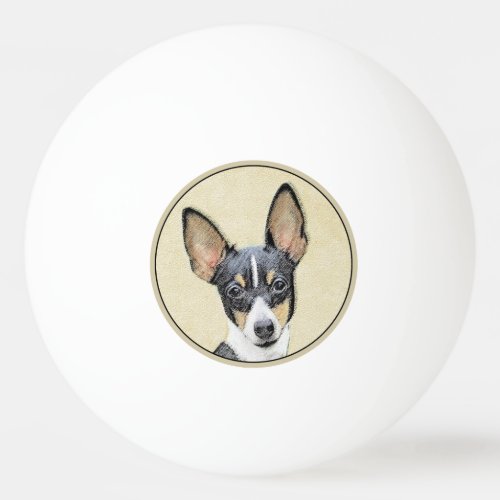 Toy Fox Terrier Painting _ Cute Original Dog Art Ping Pong Ball