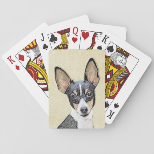 Toy Fox Terrier Painting _ Cute Original Dog Art Playing Cards