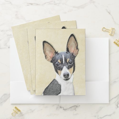 Toy Fox Terrier Painting _ Cute Original Dog Art Pocket Folder