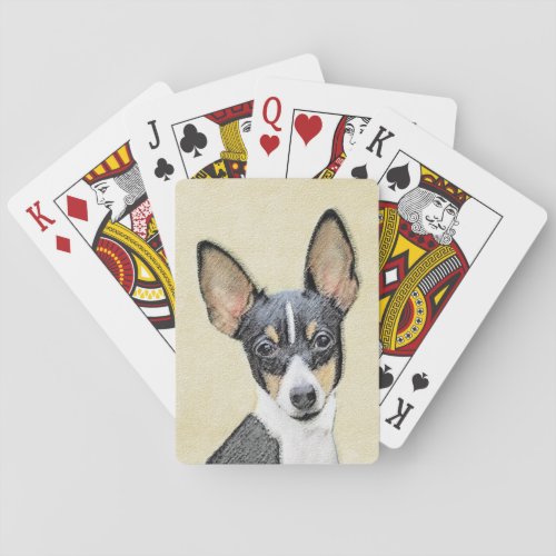 Toy Fox Terrier Painting _ Cute Original Dog Art Poker Cards