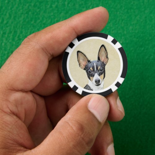 Toy Fox Terrier Painting _ Cute Original Dog Art Poker Chips