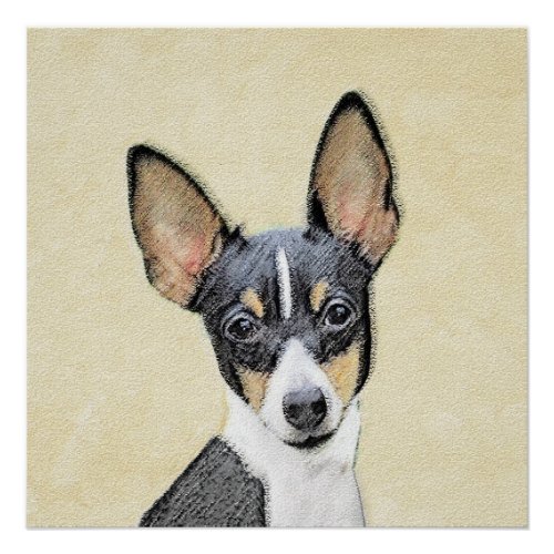 Toy Fox Terrier Painting _ Cute Original Dog Art Poster