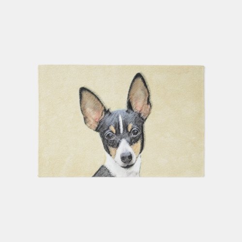 Toy Fox Terrier Painting _ Cute Original Dog Art Rug