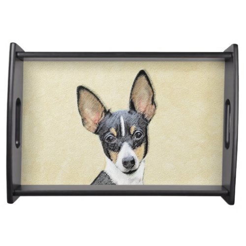 Toy Fox Terrier Painting _ Cute Original Dog Art Serving Tray