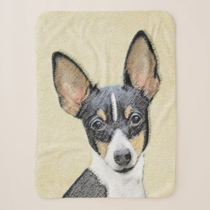 Toy Fox Terrier Painting - Cute Original Dog Art Sherpa Blanket