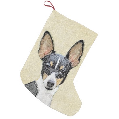 Toy Fox Terrier Painting _ Cute Original Dog Art Small Christmas Stocking