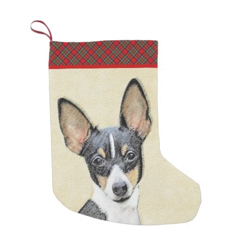 Toy Fox Terrier Painting _ Cute Original Dog Art Small Christmas Stocking