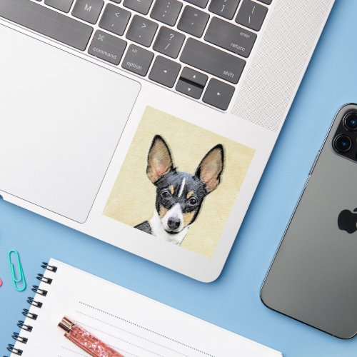 Toy Fox Terrier Painting _ Cute Original Dog Art Sticker