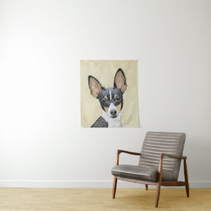 Toy Fox Terrier Painting - Cute Original Dog Art Tapestry