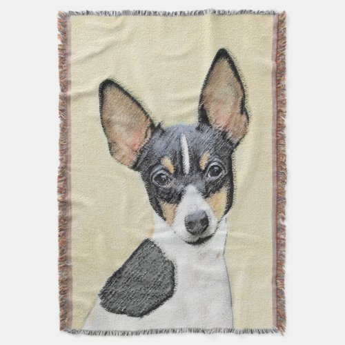 Toy Fox Terrier Painting _ Cute Original Dog Art Throw Blanket