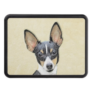 Toy Fox Terrier Painting - Cute Original Dog Art Tow Hitch Cover