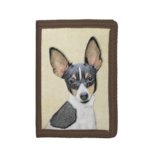 Toy Fox Terrier Painting _ Cute Original Dog Art Trifold Wallet
