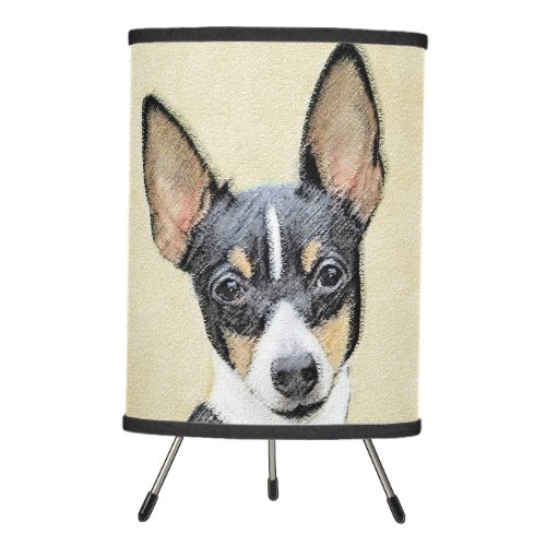 Toy Fox Terrier Painting _ Cute Original Dog Art Tripod Lamp
