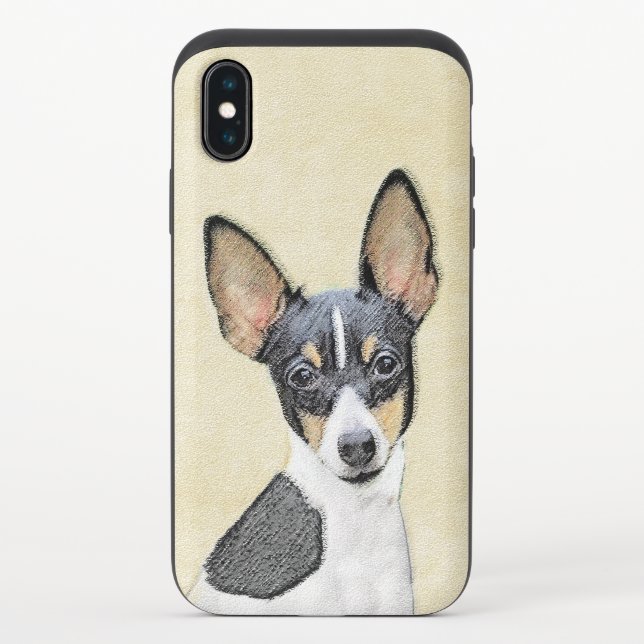 Toy Fox Terrier Painting - Cute Original Dog Art Uncommon iPhone Case (Back)