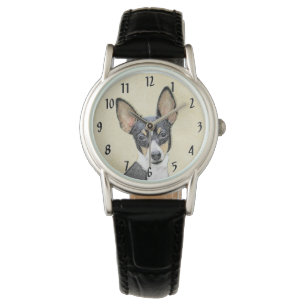 Toy Fox Terrier Painting - Cute Original Dog Art Watch
