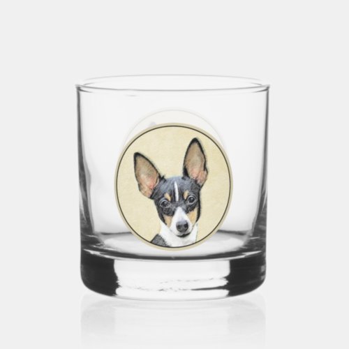 Toy Fox Terrier Painting _ Cute Original Dog Art Whiskey Glass